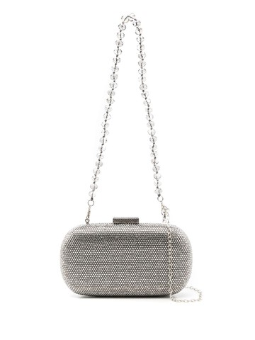 SERPUI - Emma crystal-embellished clutch bag - women - Satin - One Size - Silver