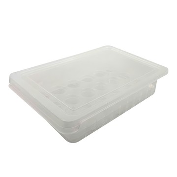 SHIMOYAMA 可疊式冰箱用18格雞蛋透氣保鮮盒  34 x 22.5 x 8cm  透明  1個