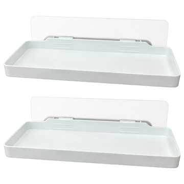 騰宇 無痕黏貼平台置物架 22 x 11.3 x 7.5cm  白色  2個
