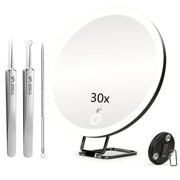 工廠現貨 led化妝鏡6英寸放大化妝鏡360度旋轉支架化妝鏡手持掛壁桌面鏡487-LPS 保售後 台灣公司