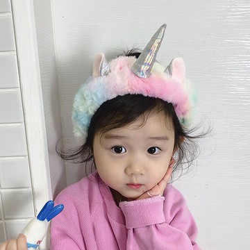 ANNA S. 韓國 獨角獸 髮帶 洗臉髮帶 彩色 彩虹 渲染 少女心 獨角馬 毛巾髮帶 居家 可愛 聖誕節 跨年 親子款190