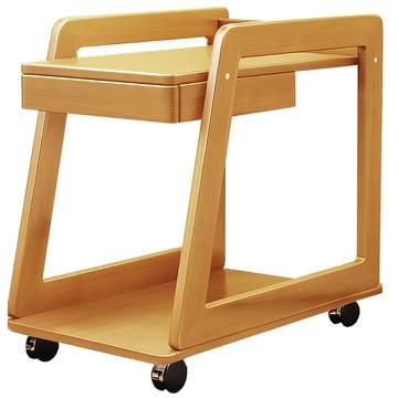 AOTTO  簡約實木附輪移動邊桌 茶几(邊桌 邊几 茶几 休閒桌 床頭櫃)原木色