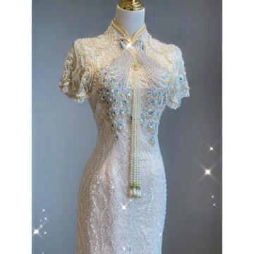 旗袍新款2026新款中式改良訂婚禮服秀禾服婚服重工小個子敬酒服女