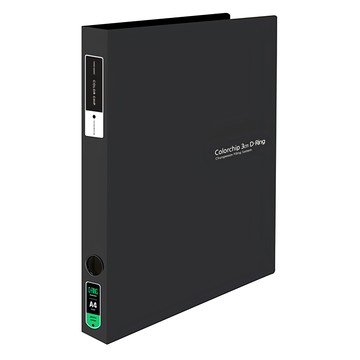 ECO Chungwoon Colorchip 彩色D型3孔活頁夾 A4尺寸 - 黑色  3本