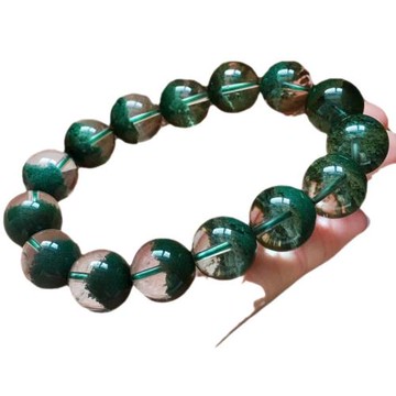 巴西綠幽靈手串女聚寶盆半盆千層滿天星四季幽靈水晶手鏈男情侶款