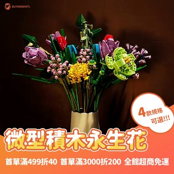 台灣現貨 積木永生花 小顆粒積木 花束花瓶 玫瑰積木 向日葵 洋甘菊 康乃馨 插花禮物送女友情人節禮物益智積木兼容樂高