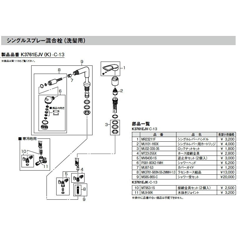 SANEI 【混合栓用シャワーヘッド】 シャワーヘッド シルバー PS81-80X2