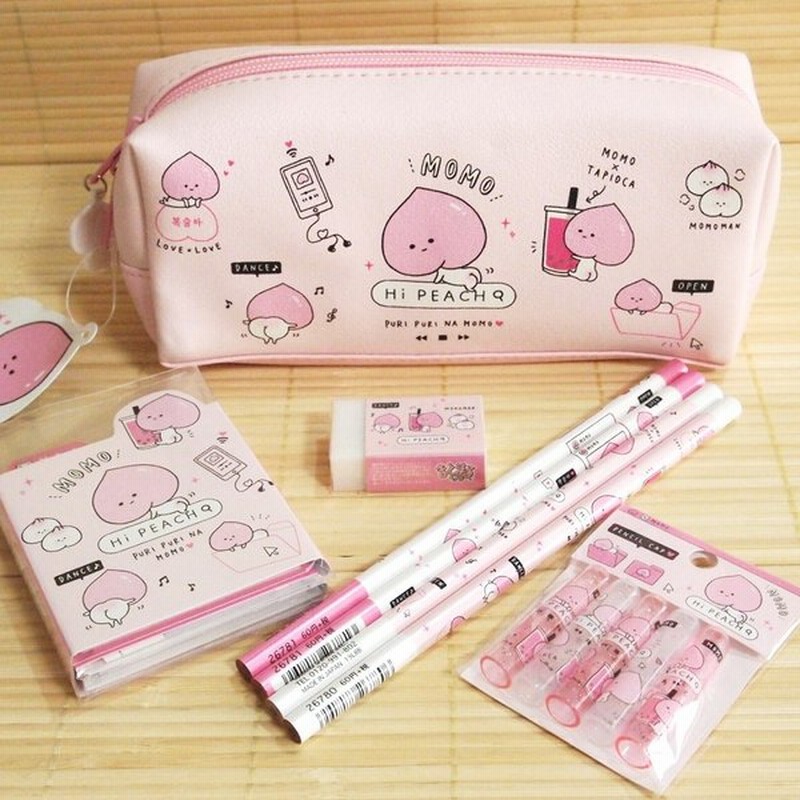 モモキャラ ハイピーチ の文具セット ペンケース 鉛筆 消しゴム メモなど 可愛い文房具 Momoキャラお揃い 通販 Lineポイント最大get Lineショッピング