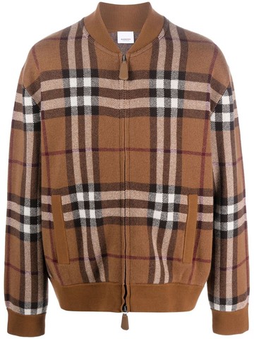 Burberry `Maltby` Full-Zip Check Sweatshirt