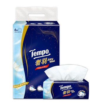 Tempo奢羽 3層抽取式衛生紙(無香) 80抽 6包*6袋/箱