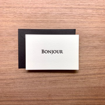 活版印刷問候小卡 Bonjour