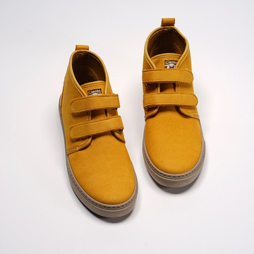 西班牙帆布鞋CIENTA 93883 234芥末黃 磨砂皮革 大人魔鬼氈Chukka