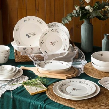 韓國原裝進口zenhankook rachelbarker草地花瓷餐具套裝碗碟盤子