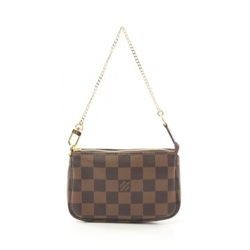 LOUIS VUITTON LV 路易威登 棕色 棋盤格帆布 Mini Pochette Accessoires 手提包 N58009 【二手名牌BRAND OFF】