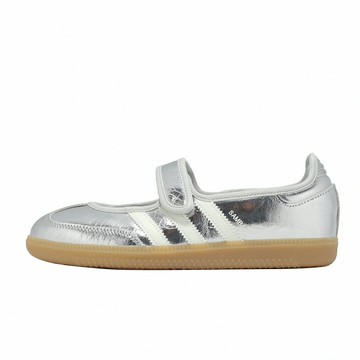 adidas 愛迪達 休閒鞋 Samba Jane W 女鞋 銀 魔鬼氈 膠底 瑪莉珍鞋 KK2502