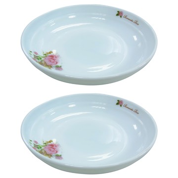 松村窯 安妮兔玫瑰強化菜盤2入 高密度結晶體強化 適用於烤箱、微波爐、電鍋、洗碗機  1盒  Red  菜盤