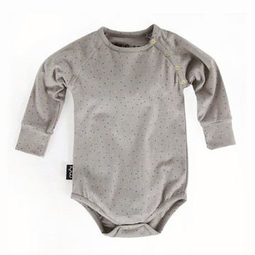 Moi Kids 冰島有機棉童裝包屁衣 6M至18M灰點點