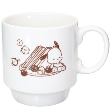 【震撼精品百貨】Pochacco 帕帢狗~日本三麗鷗Sanrio 帕恰狗可堆疊陶瓷馬克杯300ML-復古咖啡廳*31533
