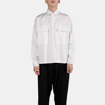 雙口袋短版襯衫