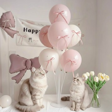 ins風波波球氣球裝飾 暮光粉 暮光藍氣球 生日派對 場景佈置 拍照道具 粉色系氣球 氣球佈置套 暮光色氣球桌飄組