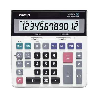 まとめ）カシオ CASIO ビジネス電卓 12桁 デスクタイプ DS-120TW 1台