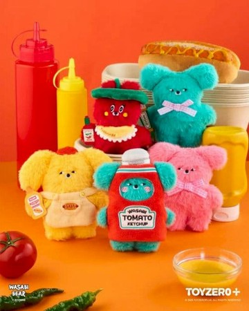 轉蛋｜盒玩 ToyZero+ WASABI BEAR 芥末熊 調味料系列毛絨掛件盲盒 中盒4入 韓國人氣 IP