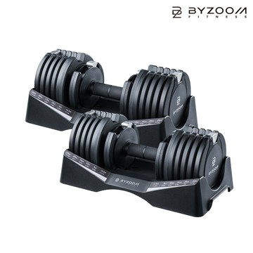 【母親節限定2入7180元】BYZOOM Pure Series可調式啞鈴 27.5LB - 黑 / BZ-QCD-27.5LB