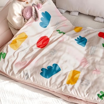 Juho deco 防螨款 幼兒園午睡袋 附提袋 蠟筆塗鴉