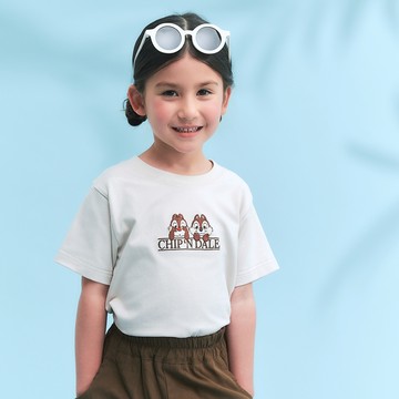 CACO-奇奇蒂蒂刺繡涼感短T‧親子款-童【J3DI517】