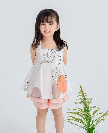 【出清優惠】花版娃娃衫 橘/黃