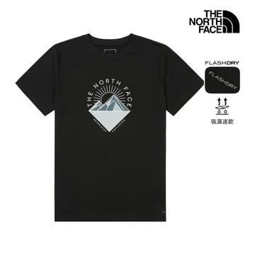 女款黑色FLASHDRY速乾幾何印花短袖T恤｜8GZWJK3