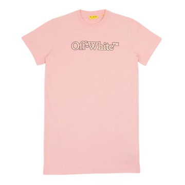 Off White Kids 粉色 logo 印花休閒洋裝
