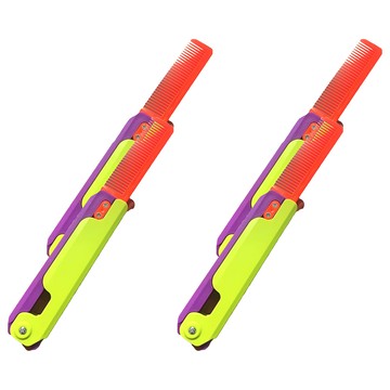 3D打印重力梳子 可折疊收納 外出便攜  綠色 + 紫色  4支