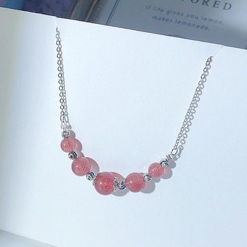 草莓晶 水晶頸鏈 天然石 生日禮物 愛情
