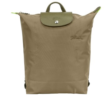 LONGCHAMP Le Pliage M 再生帆布中型折疊後背包(朝鮮薊色)