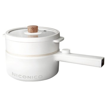 NICONICO 日式蒸煮陶瓷料理鍋 1.7L大容量 陶瓷不沾鍋 兩檔火力 透明鍋蓋 一機多用  NI-GP931  1個