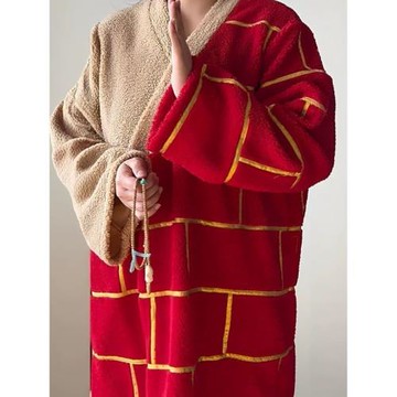 【唐僧睡袍】唐三藏禁欲系睡裙冬季加絨加厚睡衣抽象cosplay衣服