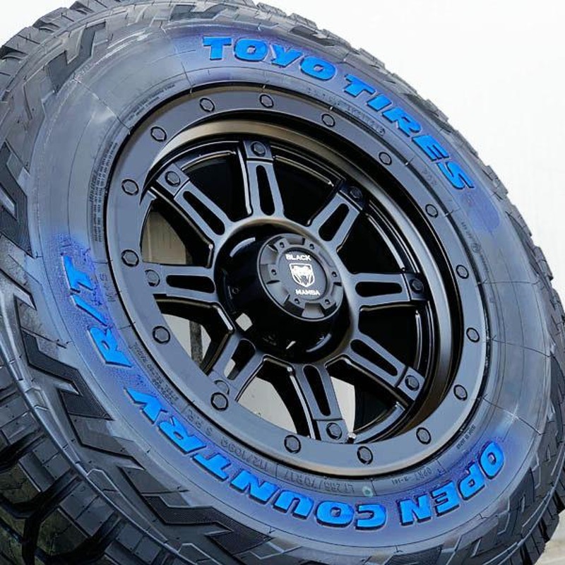 ハイラックス GUN125 タコマ FJクルーザー BLACK MAMBA 新品17インチタイヤホイール TOYO OPEN COUNTRY 265/65R17  265/70R17 285/70R17 ホワイトレター | LINEショッピング