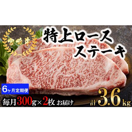 ふるさと納税  宮崎牛 特上 ロース ステーキ 600g (300g×2枚) 合計3.6kg 牛肉 真空包装 小分け A4等級以上 牛肉 黒毛和牛 牛.. 宮崎県美郷町