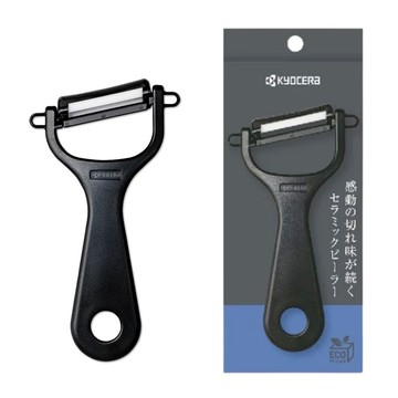 【KYOCERA 京瓷】黑色陶瓷削皮刀 日本陶瓷刀 削皮器 水果削皮器 根莖類削皮刀