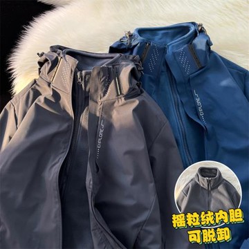 cityboy沖鋒衣三合一可拆卸加絨加厚防水外套男潮牌秋冬機能夾克