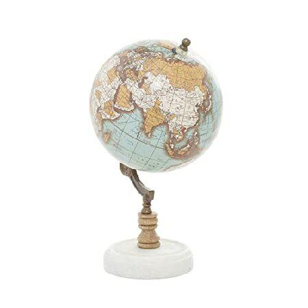 Deco Wood Metal Marble Globe 6W, 11H