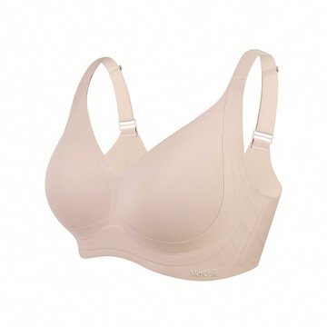 【深杯包覆】加強集中無痕無鋼圈內衣 - M / 裸沙膚