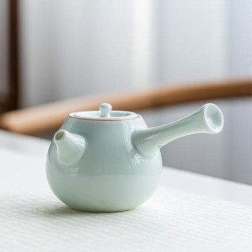 青瓷茶壺泡茶單壺家用瓷壺陶瓷茶具茶杯一人沖茶壺綠茶過濾泡茶壺