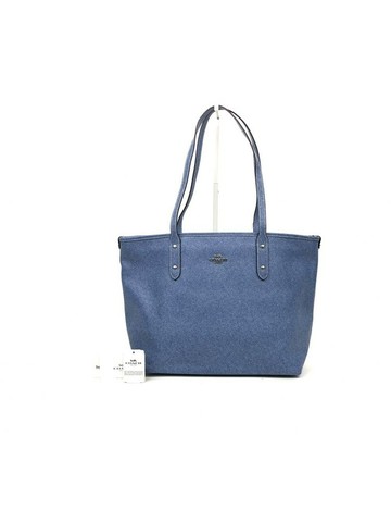 coach 藍色 City Tote 皮革托特單肩包 托特包 肩背包