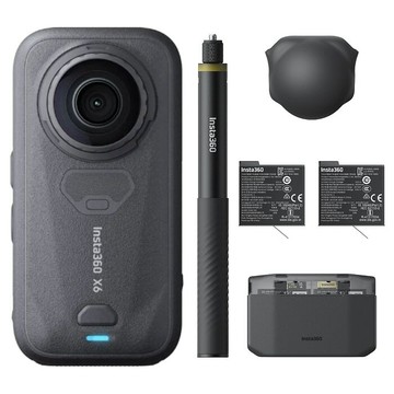 Insta360 X6 萬能套裝 +128G U3 記憶卡 全景相機 360° 運動相機(公司貨)黑色