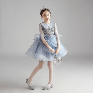 兒童禮服高端公主裙花童鋼琴演奏演出服小女孩主持人晚禮服生日夏