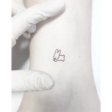 微刺青 簡約小兔👑大邱紋身👑【T08Z】新 小清新 假刺青輕紋身 防水 紋身 刺青 貼紙 T08