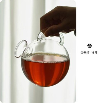 日本代工廠高硼硅玻璃提梁煮水壺耐熱煮茶日式圓肚壺創意功夫茶具