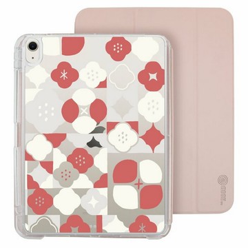 玻璃海棠12號 春梅紅 iPad Air 11/pro13可拆式防摔透明筆槽摺套